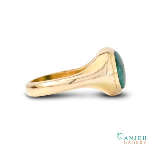 انگشتر طلا مردانه مالاکیت طرح هور کد G390-گالری جواهرات گنجه