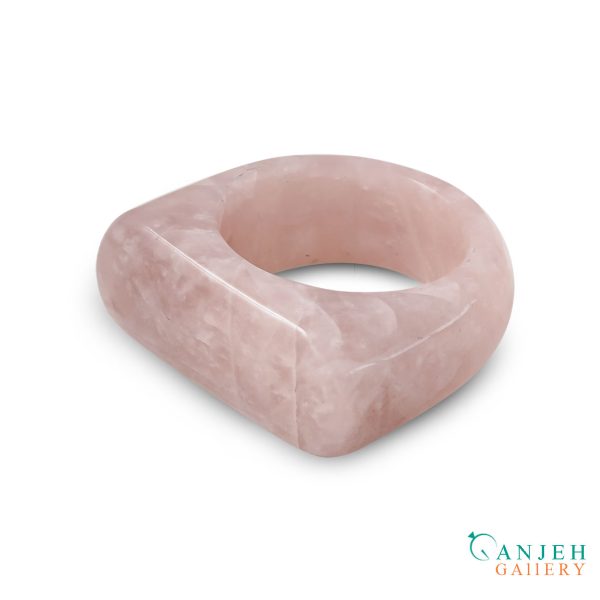 حلقه سنگی رزکوارتز کد N3002-گالری جواهرات گنجه