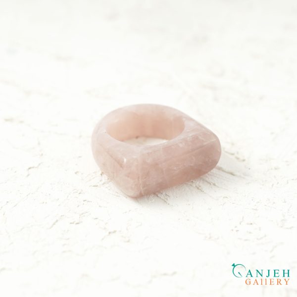 انگشتر سنگی رزکوارتز کد N3002-گالری جواهرات گنجه