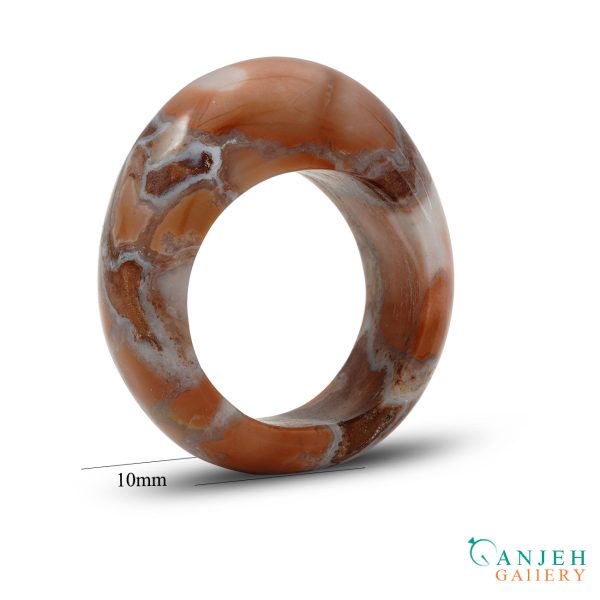 انگشتر سنگی طبیعی عقیق جاسپر -کد N3005-گالری جواهرات گنجه