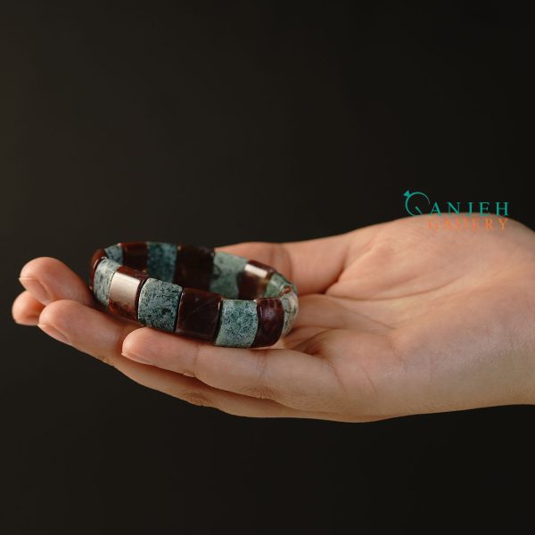 دستبند سنگی عقیق طبیعی طرح آشیان -کد N651-گالری جواهرات گنجه