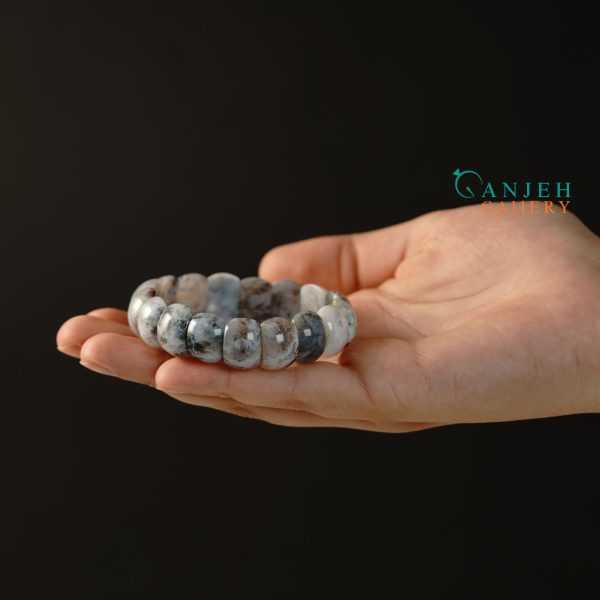 دستبند سنگی عقیق شجر بهاری کد N654 - گالری جواهرات گنجه
