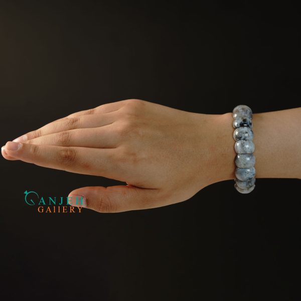 دستبند سنگی عقیق شجر بهاری کد N654 - گالری جواهرات گنجه