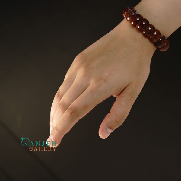 دستبند سنگی عقیق قرمز کد N657 - گالری جواهرات گنجه