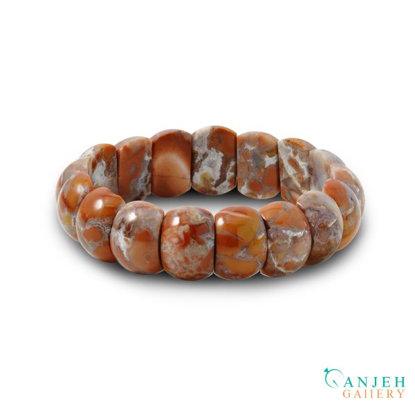 دستبند سنگی عقیق جاسپر - کدN675 -گالری جواهرات گنجه