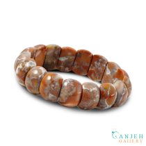 دستبند سنگی عقیق جاسپر پلنگی - کد N675 -گالری جواهرات گنجه