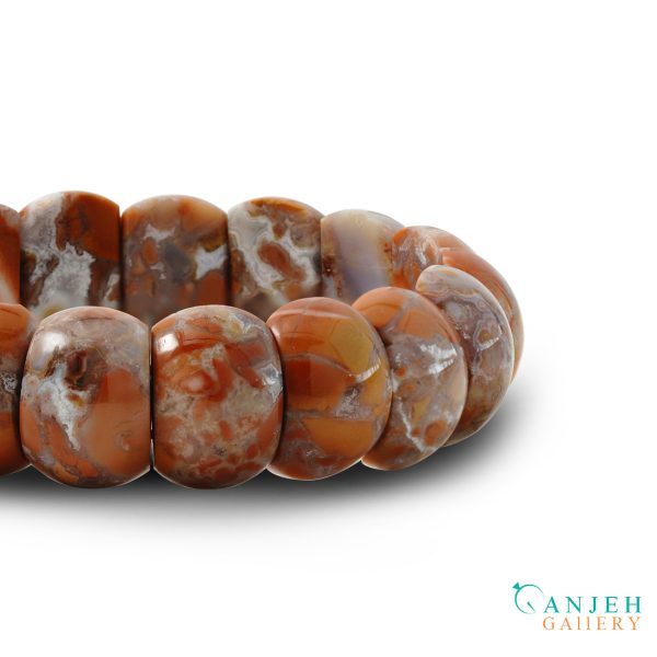 دستبند سنگی عقیق طبیعی- کدN675 -گالری جواهرات گنجه
