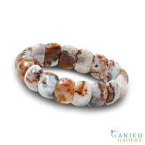 دستبند سنگی عقیق سلیمانی شجر ژئوددار- کد N676-گالری جواهرات گنجه