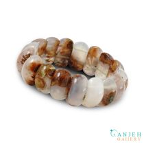 دستبند سنگی اصل عقیق شجر پاییزی - کد N679 - گالری جواهرات گنجه