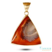 گردنبند طلا عقیق سلیمانی قرمز خراسانی- کد G396-4- گالری جواهرات گنجه