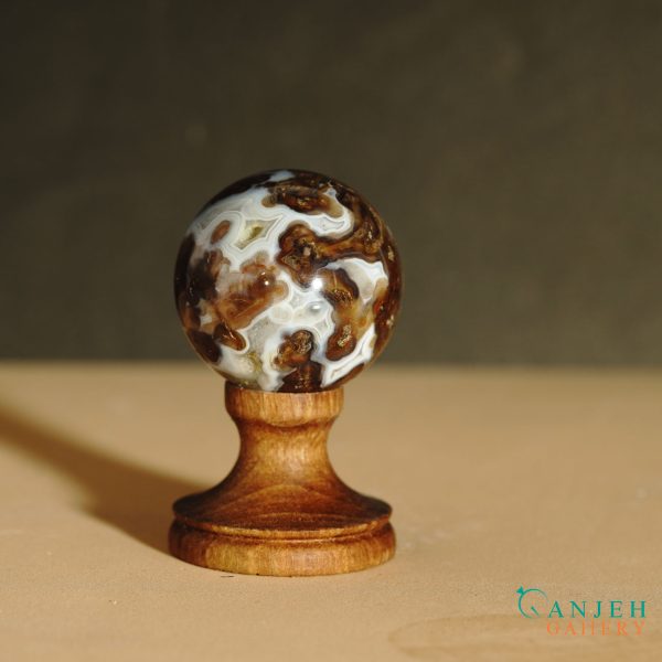گوی سنگی عقیق طبیعی-کد N2047-گالری جواهرات گنجه
