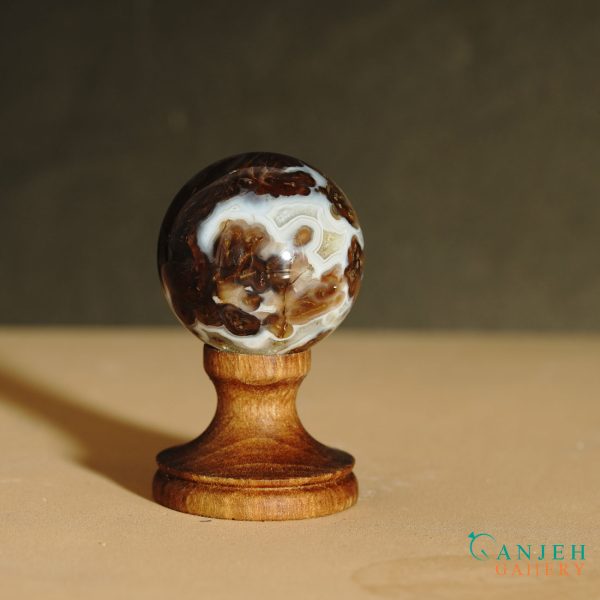 گوی سنگی عقیق شجر-کد N2047-گالری جواهرات گنجه