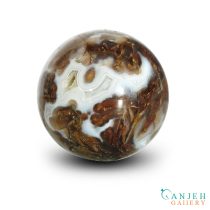 گوی سنگی عقیق شجر -کد N2047-گالری جواهرات گنجه