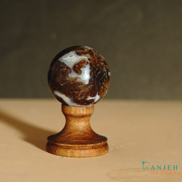 گوی سنگی عقیق سلیمانی-کد N2047-گالری جواهرات گنجه
