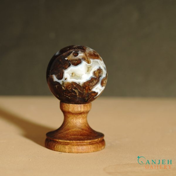 گوی سنگی عقیق ژئود دار -کد N2047-گالری جواهرات گنجه