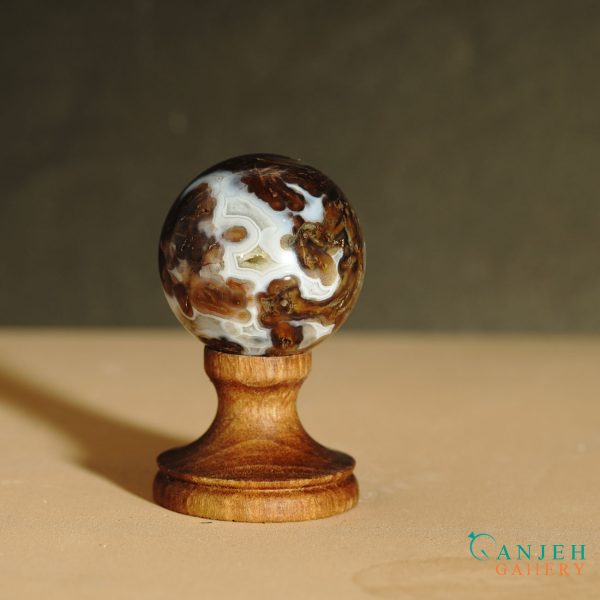 گوی سنگی عقیق خاص-کد N2047-گالری جواهرات گنجه