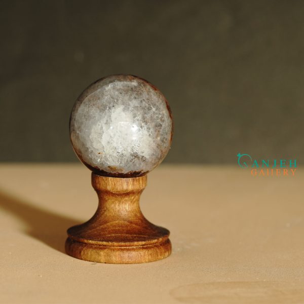 گوی سنگی عقیق و کوارتزشفاف- کد N2049-گالری جواهرات گنجه