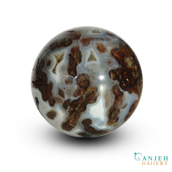 گوی سنگی عقیق شجر طبیعی- کد N2050-گالری جواهرات گنجه