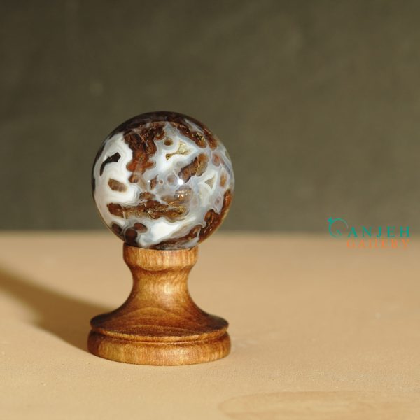 گوی سنگی عقیق طبیعی- کد N2050-گالری جواهرات گنجه