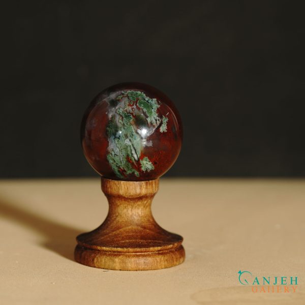 گوی سنگی عقیق شجر-کد N2052-گالری جواهرات گنجه