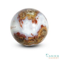 گوی سنگی عقیق شجر -کد N2053-گالری جواهرات گنجه