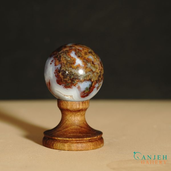 گوی سنگی عقیق شجر طبیعی -کد N2053-گالری جواهرات گنجه