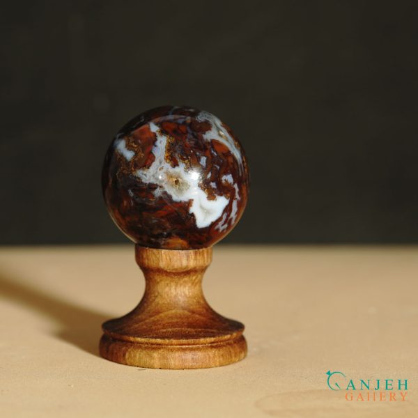 گوی سنگی عقیق سلیمانی -کد N2054-گالری جواهرات گنجه