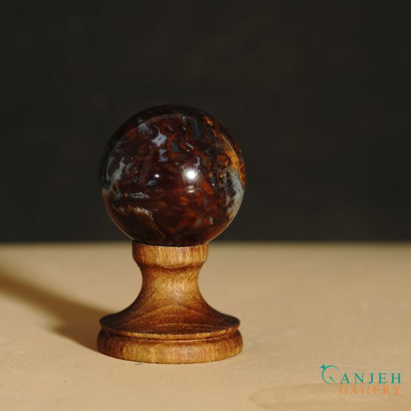 گوی سنگی اصل عقیق شجر پاییزی -کد N2054-گالری جواهرات گنجه