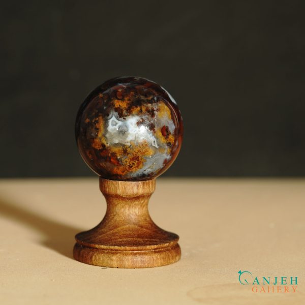 گوی سنگی عقیق طبیعی -کد N2054-گالری جواهرات گنجه