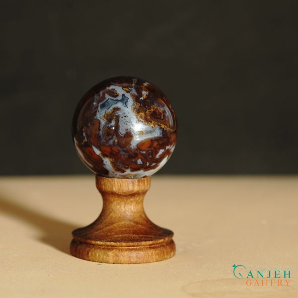 گوی سنگی اصل عقیق -کد N2054-گالری جواهرات گنجه