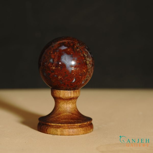 گوی عقیق قرمز طبیعی- کد N2055-گالری جواهرات گنجه