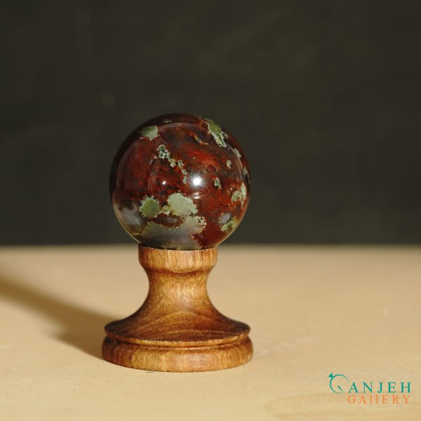 گوی سنگی عقیق خزه ای- کد N2056-گالری جواهرات گنجه
