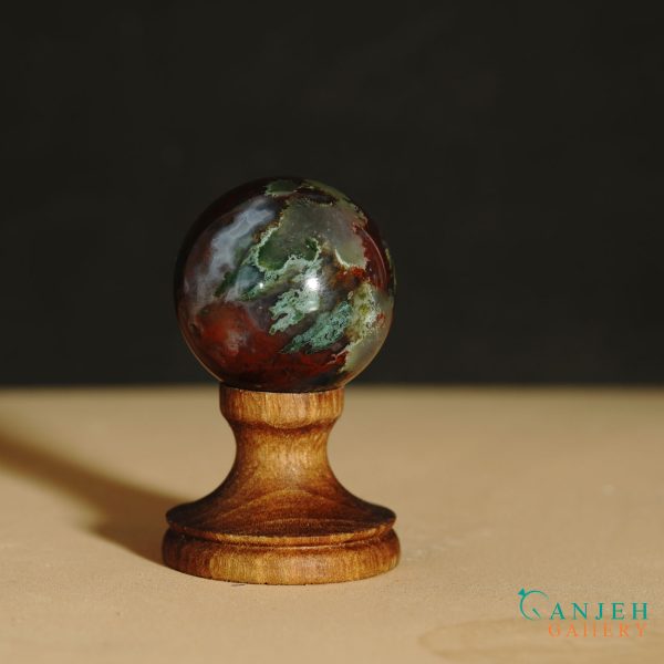 گوی سنگی عقیق سلیمانی- کد N2056-گالری جواهرات گنجه