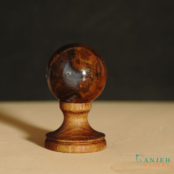 گوی سنگی عقیق جاسپر کوارتز- کد N2057-گالری جواهرات گنجه
