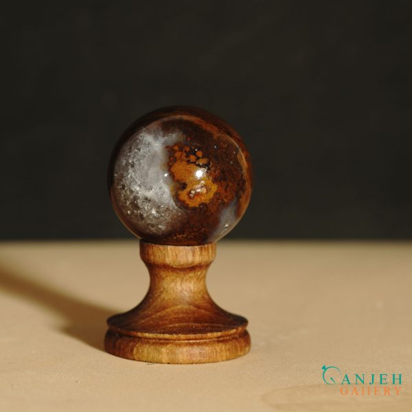 گوی سنگی عقیق جاسپر- کد N2057-گالری جواهرات گنجه