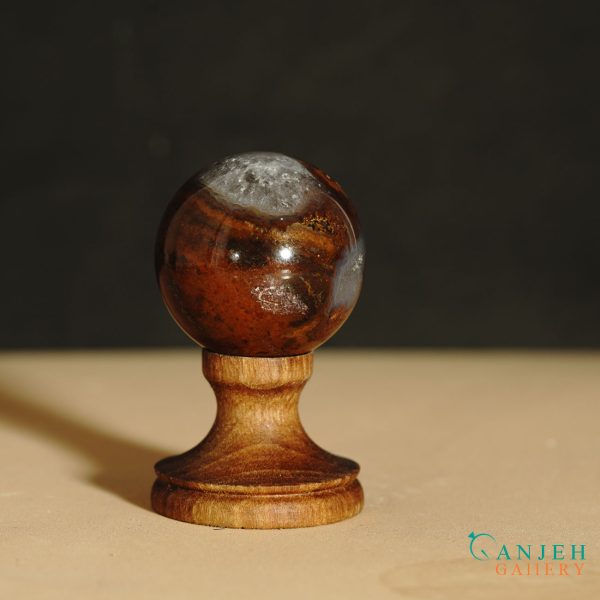 گوی سنگی عقیق ژاسپر- کد N2057-گالری جواهرات گنجه