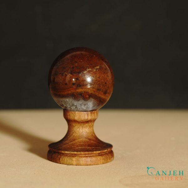 گوی سنگی جاسپر عقیق- کد N2057-گالری جواهرات گنجه