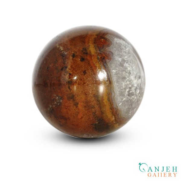 گوی سنگی عقیق جاسپر کوارتز- کد N2057-گالری جواهرات گنجه
