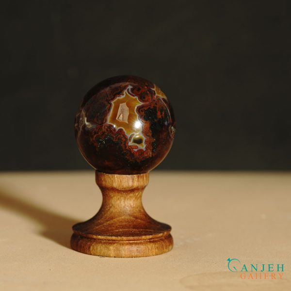 گوی سنگی عقیق اصل-کد N2058-گالری جواهرات گنجه
