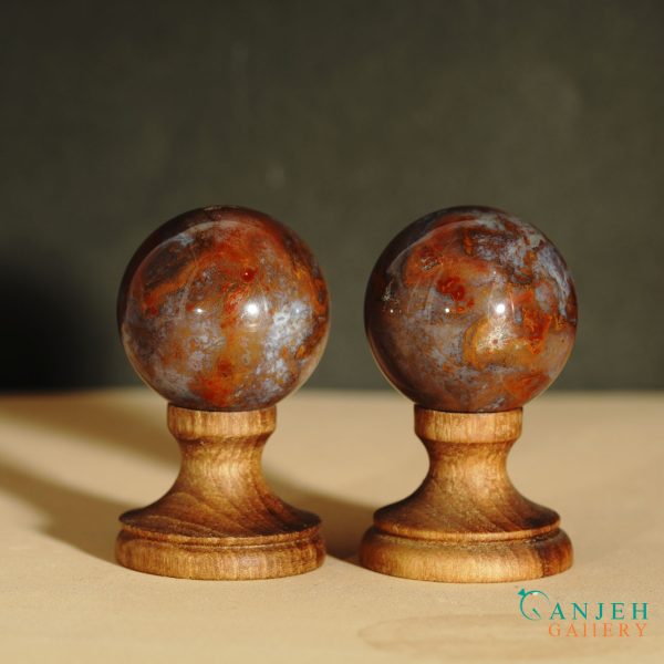 گوی آرامش اعصاب عقیق پاییزی- کد N2059 - گالری جواهرات گنجه