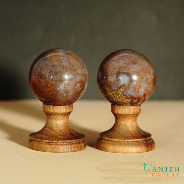 گوی آرامش اعصاب عقیق شجر طبیعی-کد N2059 - گالری جواهرات گنجه