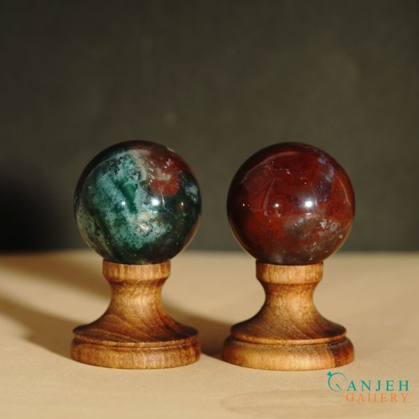 گوی آرامش اعصاب عقیق ژاسپر -کد N2060-گالری جواهرات گنجه