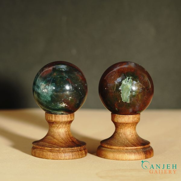 گوی آرامش اعصاب عقیق خزه ای -کد N2060-گالری جواهرات گنجه