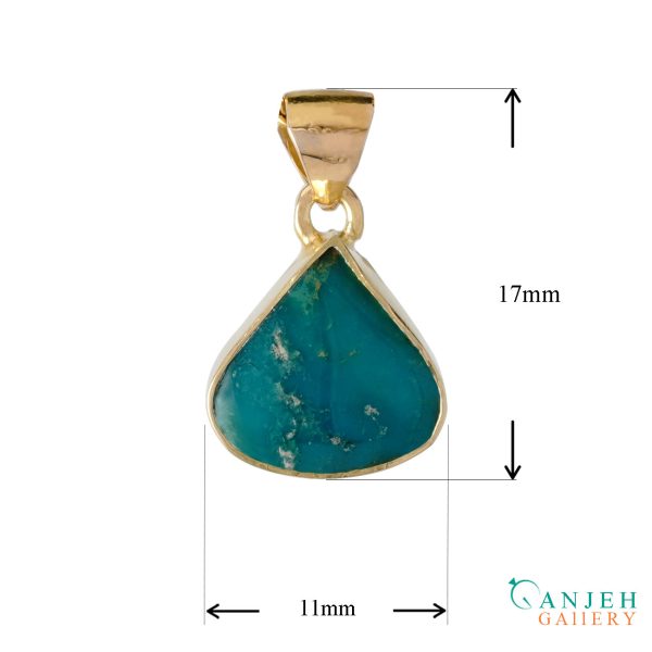 گردنبند فیروزه نیشابور ظریف طلا زنانه -کد G400-گالری جواهرات گنجه