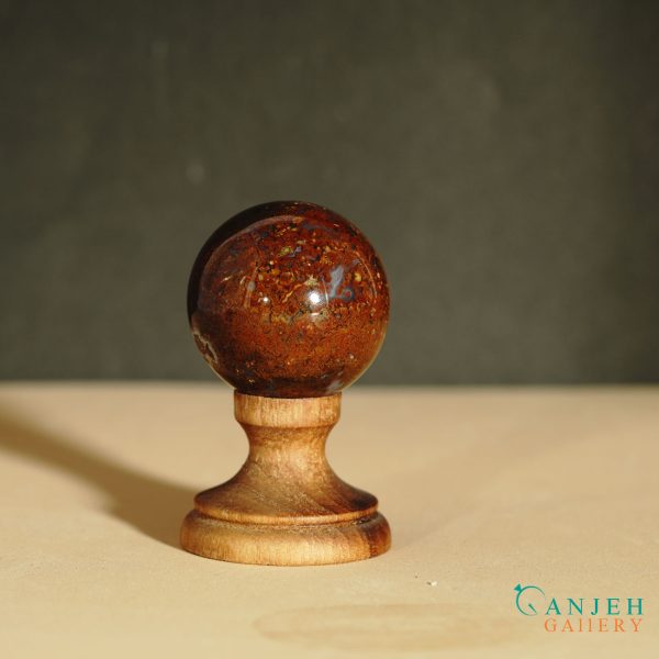 گوی سنگی عقیق شجر قرمز- کد N2062-گالری جواهرات گنجه