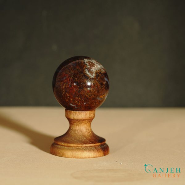 گوی سنگی عقیق قرمز اصلی- کد N2062-گالری جواهرات گنجه