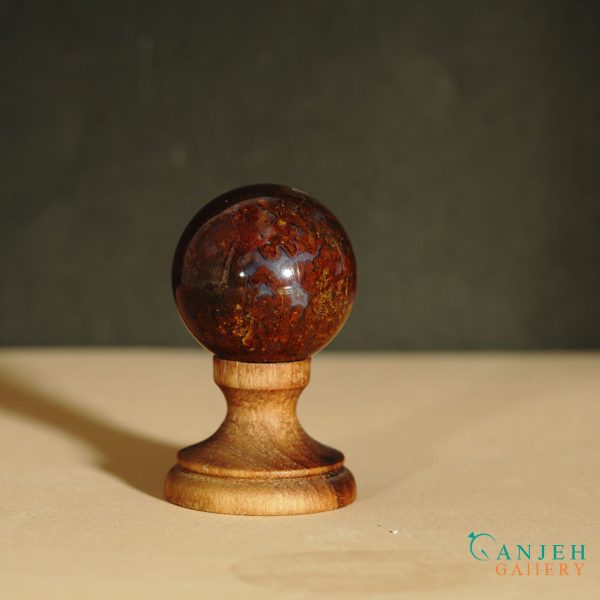 گوی سنگی عقیق قرمز طبیعی- کد N2062-گالری جواهرات گنجه