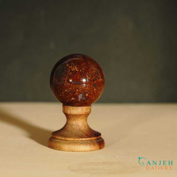گوی سنگی عقیق شجر پاییزی قرمز- کد N2062-گالری جواهرات گنجه
