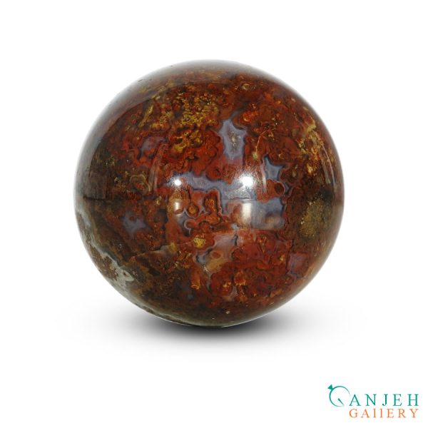 گوی سنگی عقیق قرمز پاییزی- کد N2062-گالری جواهرات گنجه
