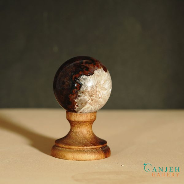 گوی سنگی عقیق اصلی- کد N2063-گالری جواهرات گنجه
